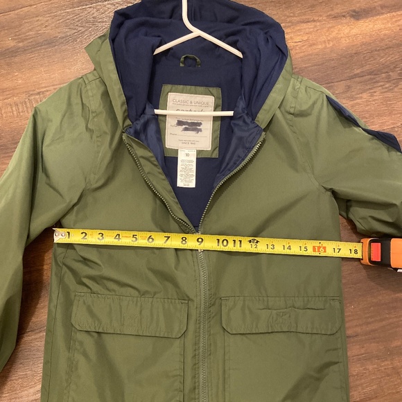 Boy’s Carter’s Green Dinosaur Rain Jacket Slicker Lightweight SZ 10 WATERPROOF - Picture 6 of 13